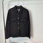 Louis Vuitton Outerwear Blue Eva Denim Embroidery Side Pockets