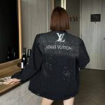 Louis Vuitton Outerwear Blue Eva Denim Embroidery Side Pockets