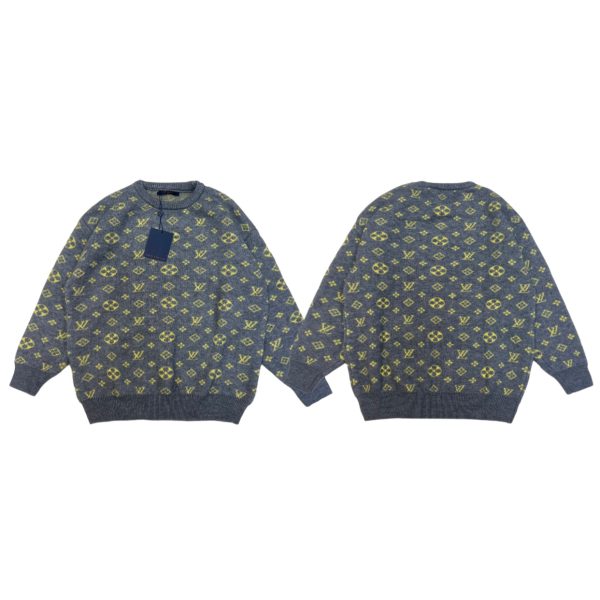 Louis Vuitton Sweater Green Wool Blend Jacquard