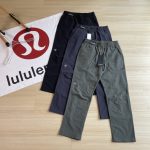 Lululemon Trousers Red Nylon Woven Fabric Quick-Drying Sophistication Autumn Zippered Pocket