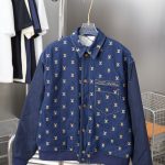 Louis Vuitton Long-Sleeved Jacket Red Cotton Pure Denim Embroidery