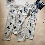 Chrome Hearts Jeans Red Leather Patchwork Sophistication Patch