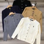 Ralph Lauren Sweater Black Cotton Pure Cable Knit Embroidery