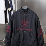 Balenciaga Jacket Red Nylon Fabric Embroidery