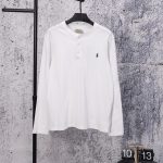 Ralph Lauren Long-Sleeved T-Shirt White Down Embroidery