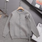 Ralph Lauren Cardigan Red Eva Rabbit Fur Elegant Style Spring Autumn Embroidery