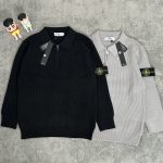 Stone Island Sweater Red Polyester Ribbed Fabric Exquisite Workmanship Street Style Autumn