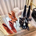 Saint Laurent Ankle Boots Red Suede
