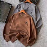 Fendi Sweatshirt Red Cotton Silk Milk Honeycomb Weave Simple Design