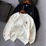 Fendi Sweatshirt Red Cotton Silk Milk Honeycomb Weave Simple Design White