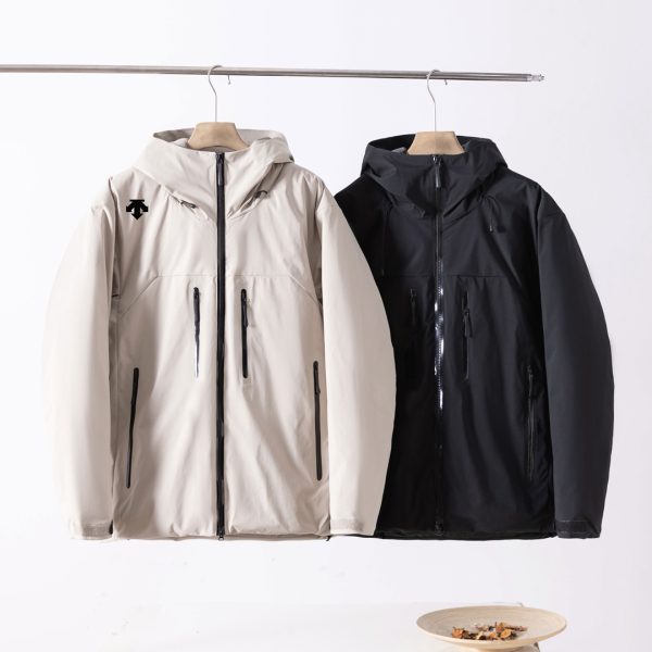 Descente Cotton-Padded Clothes Black Lightweight Outdoor