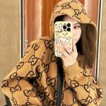 Gucci Coat Red Jacquard Autumn Winter
