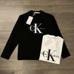 Calvin Klein Long-Sleeved T-Shirt Red Cotton Pure Embroidery 3D