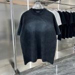 Balenciaga Short-Sleeved T-Shirt Ash Silk Embroidery