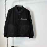 Louis Vuitton Jacket Red Cotton Twill Suede Embroidery