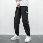 North Trousers Red Cotton Twill Fabric Breathable And Not Stuffy Simple Style Spring Summer Autumn Embroidery Side Pockets