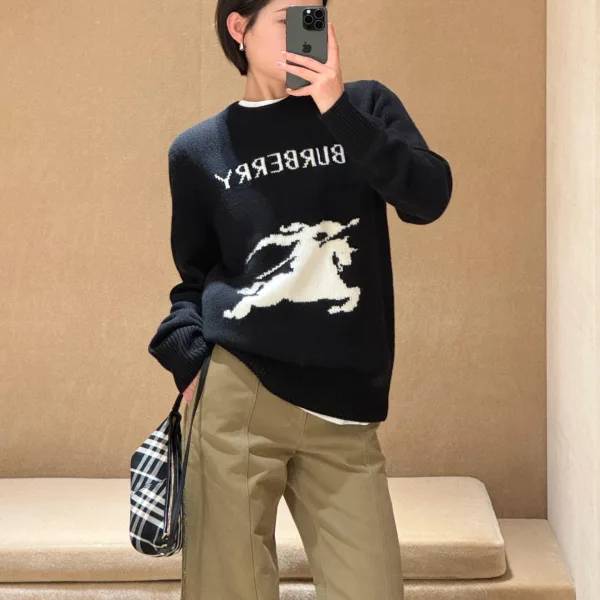Burberry Sweater Red Jacquard