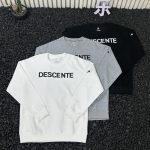 Descente Hoodie Red Cotton Autumn Winter And