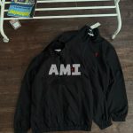 Ami Coat Red Coated Fabric Spring Autumn Embroidery