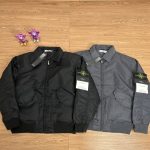 Stone Island Jacket Black Cotton Down High-Density Fabric Exquisite Workmanship Street Style Winter