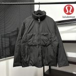 Lululemon Shirts Red Cotton Silk Feather Down Polyester Nylon Lace Soft And Smooth Winter 3D Cutting Embroidery Patch Zippered Pocket