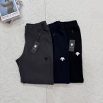 Descente Sweatpants Red Air Layer Knitted Fabric Autumn Slim Fit
