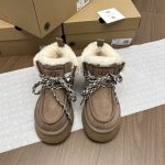 Ugg Sneakers Red Eva Sheepskin Suede Lace Winter