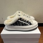 Dior Sneakers Red Eva Cotton Wool Lace Denim Embroidery