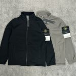 Stone Island Coat Red Polyester Fleece Ribbed Fabric Exquisite Workmanship Street Style Autumn