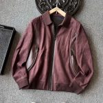 Dior Coat Red Cotton Thin Suede Formal Business Zippered Pocket