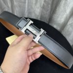 Hermes Belt Black Denim