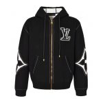 Louis Vuitton Coat Ash Wool Cashmere Blend Ribbed Fabric