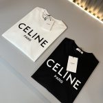 Celine Short-Sleeved T-Shirt Red Cotton Spring Summer Early