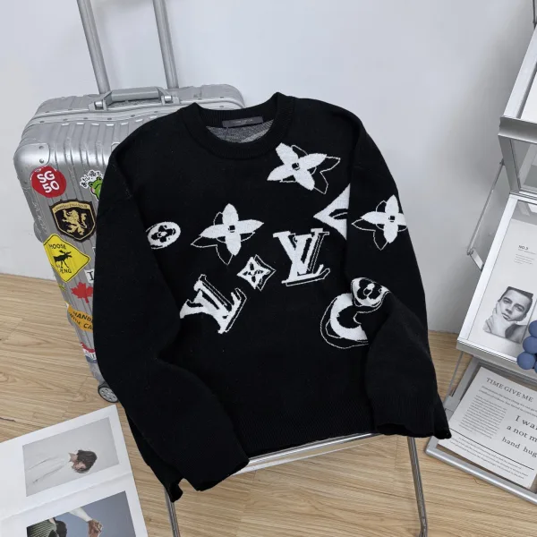 Louis Vuitton Sweater Red Wool Jacquard