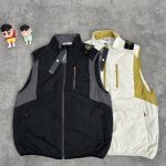 Stone Island Vest Red Wool Polyester Ribbed Fabric Exquisite Workmanship Street Style Winter