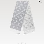 Louis Vuitton Shawl White Lady Wool Elegant