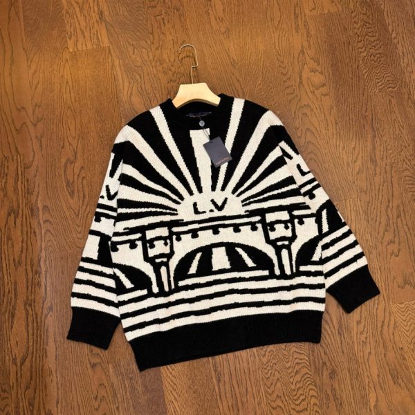 Louis Vuitton Sweater Ash Wool Blend Jacquard Lace Spring Summer