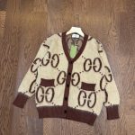 Gucci Outerwear Red Wool Mohair Jacquard Color Blocking