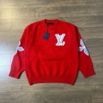 Louis Vuitton Sweater Red Wool Blend Jacquard