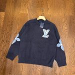 Louis Vuitton Sweater Blue Wool Blend Jacquard