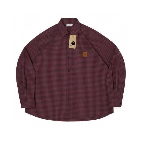 Carhartt Shirt Red Leather Patchwork Patch