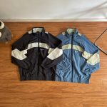 Oakley Outerwear Blue Nylon Woven Fabric Relaxed Fit Outdoor Windproof Lightweight Retro Patchwork Patch