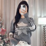 Dior Sweater Red Jacquard Winter