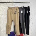 Descente Long Pants Black Woven Fabric Running