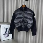 Monk Outerwear Red Wool Blend Duck Down Zippered Pocket