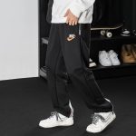 Nike Pants Red Cotton Twill Fabric Simple And Elegant Style Autumn Winter