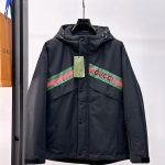 Gucci Down Jacket White Goose Autumn Winter And Glossy Fabric