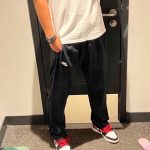 Nike Long Pants Red Cotton Pure Running Autumn Winter Embroidery