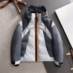 Louis Vuitton Jacket Orange Goose Down Duck Nylon Fleece Fabric Winter