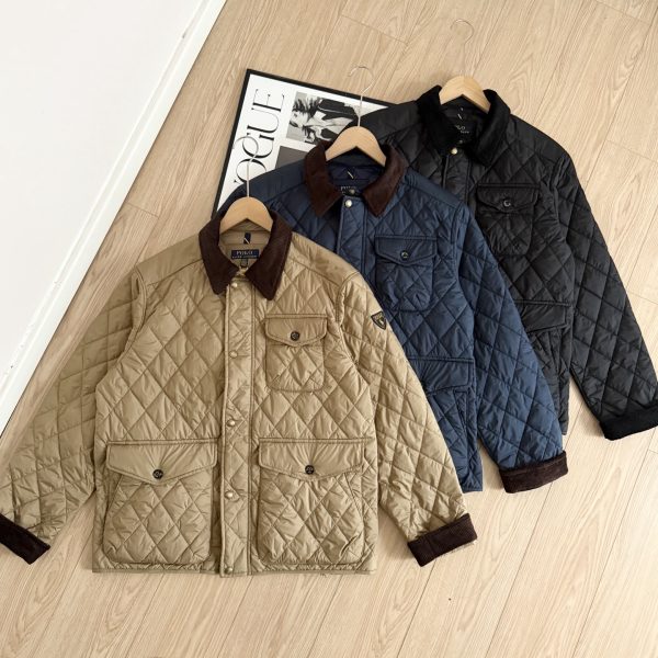 Ralph Lauren Jacket Red Cotton Wool Down Sophistication Autumn Winter And